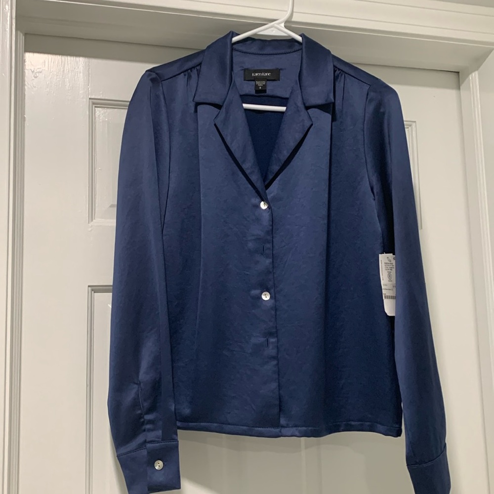 Karen Kane blue blouse